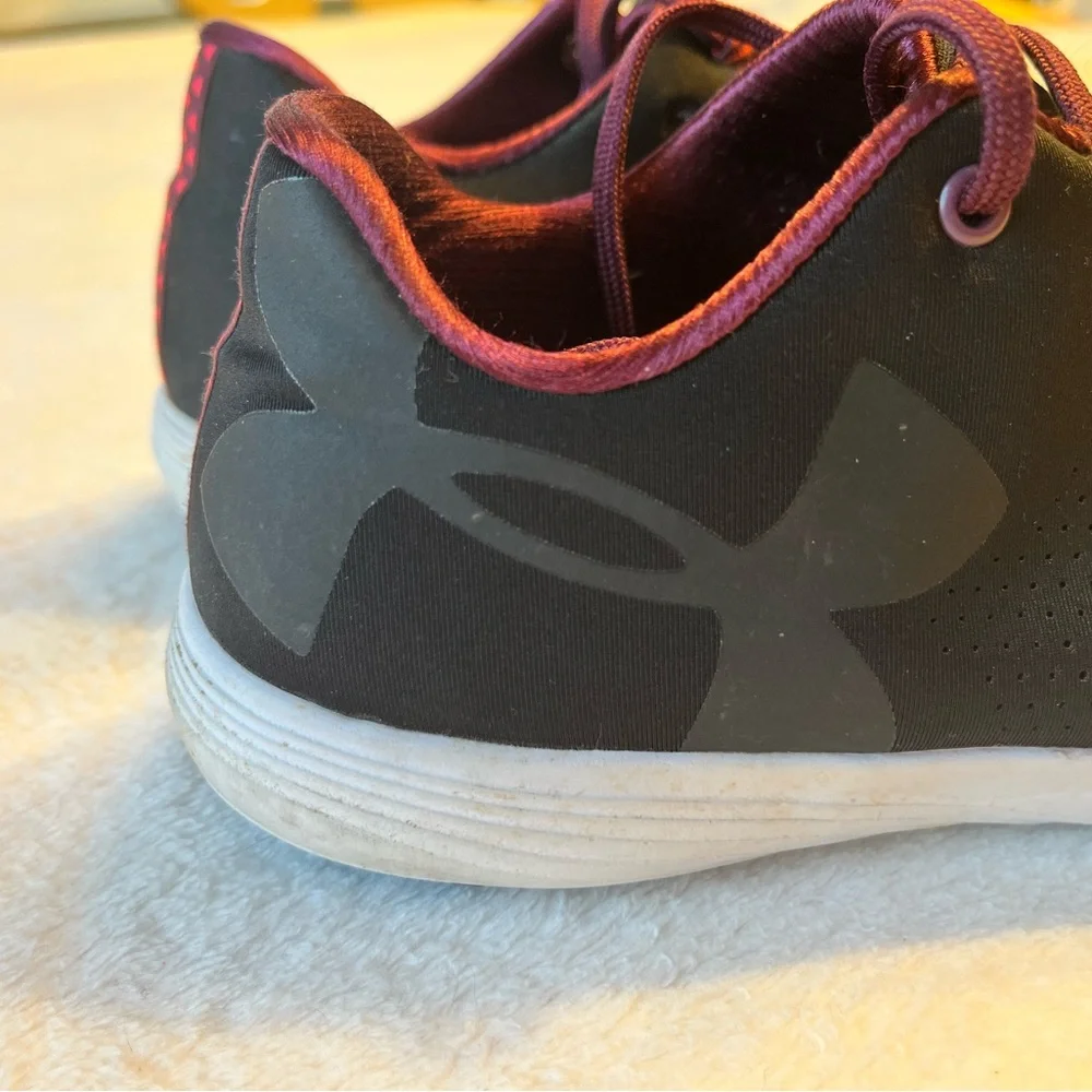 Under Armour Black Sneakers with Burgundy Laces